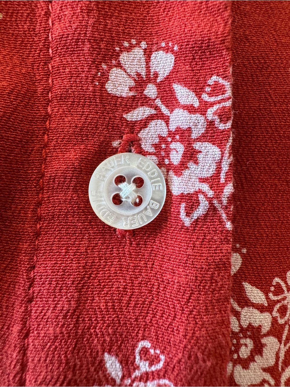 Vintage 90s Eddie Bauer Red Floral Rayon Button Front Maxi Dress M - Picture 9 of 10